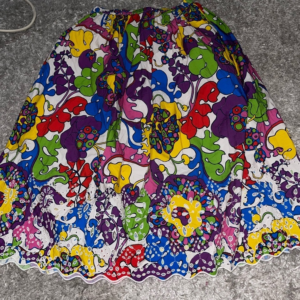 Rhode beautiful Audrey Boho Woodstock floral colorful midi skirt - Picture 7 of 17